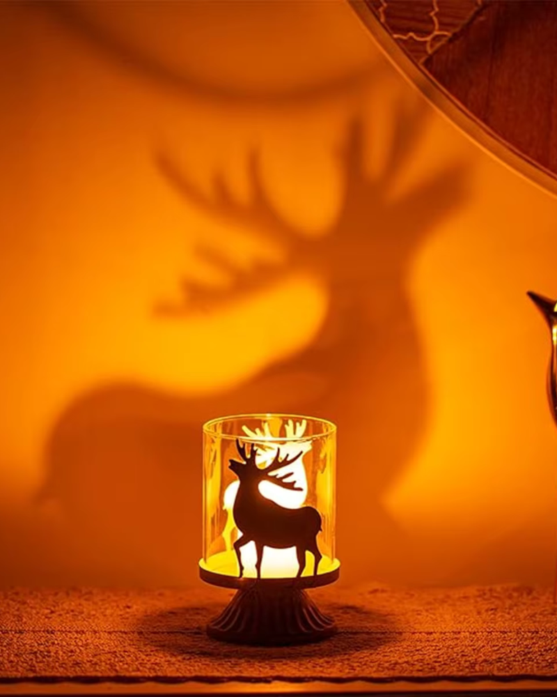 Castiçal de Natal em Vidro Retrô