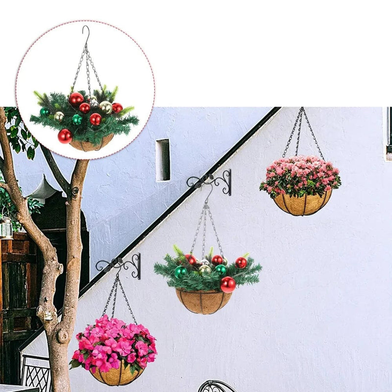 Cesta Suspensa Natalina com Luzes Led Multicoloridas Lenogue - Casa Farfelle