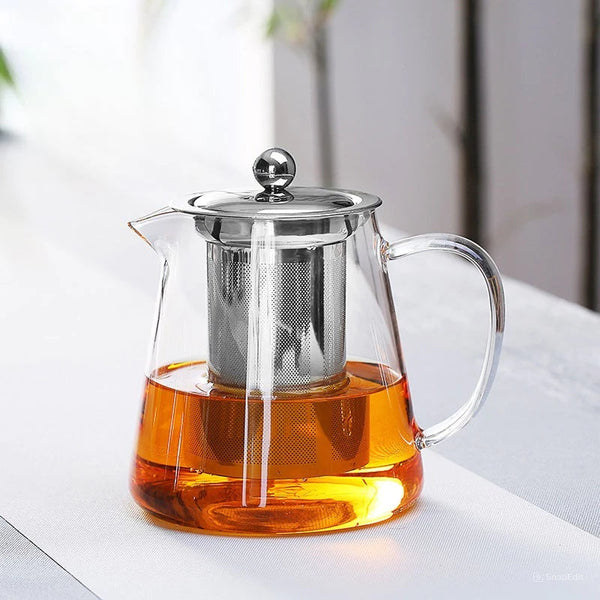 Chaleira de Vidro com Infusor De Inox 750ml - Casa Farfelle