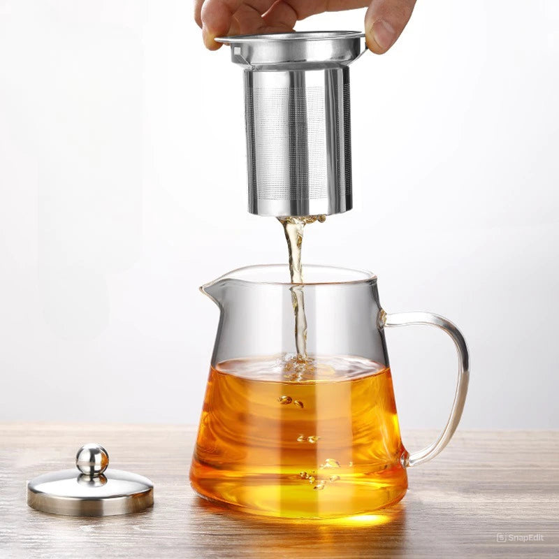 Chaleira de Vidro com Infusor De Inox 750ml - Casa Farfelle