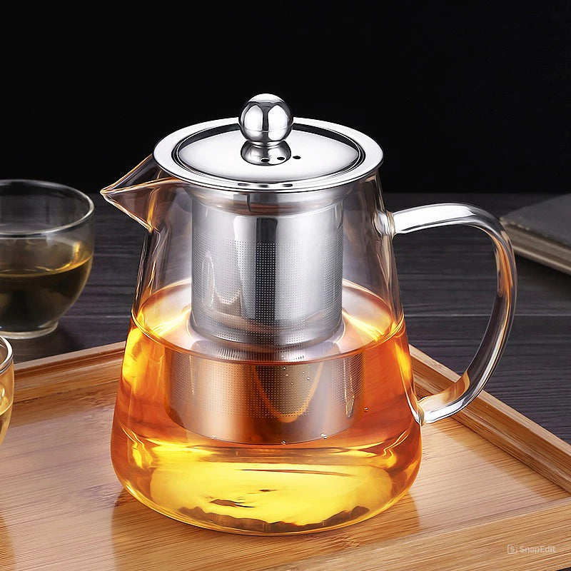 Chaleira de Vidro com Infusor De Inox 750ml - Casa Farfelle