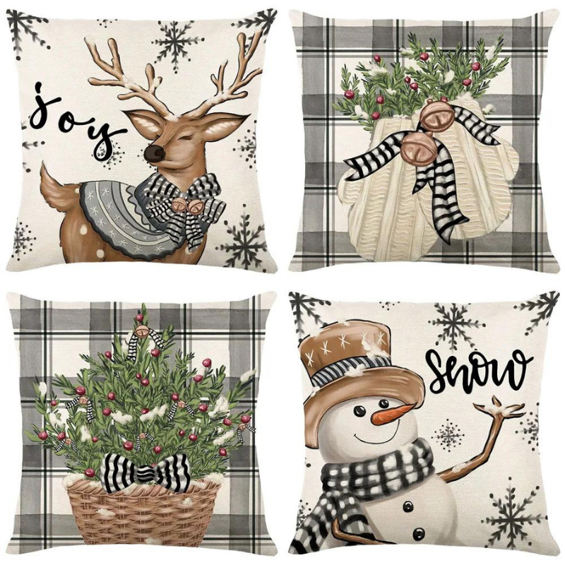 Conjunto 4 Capas Almofada de Natal - Casa Farfelle