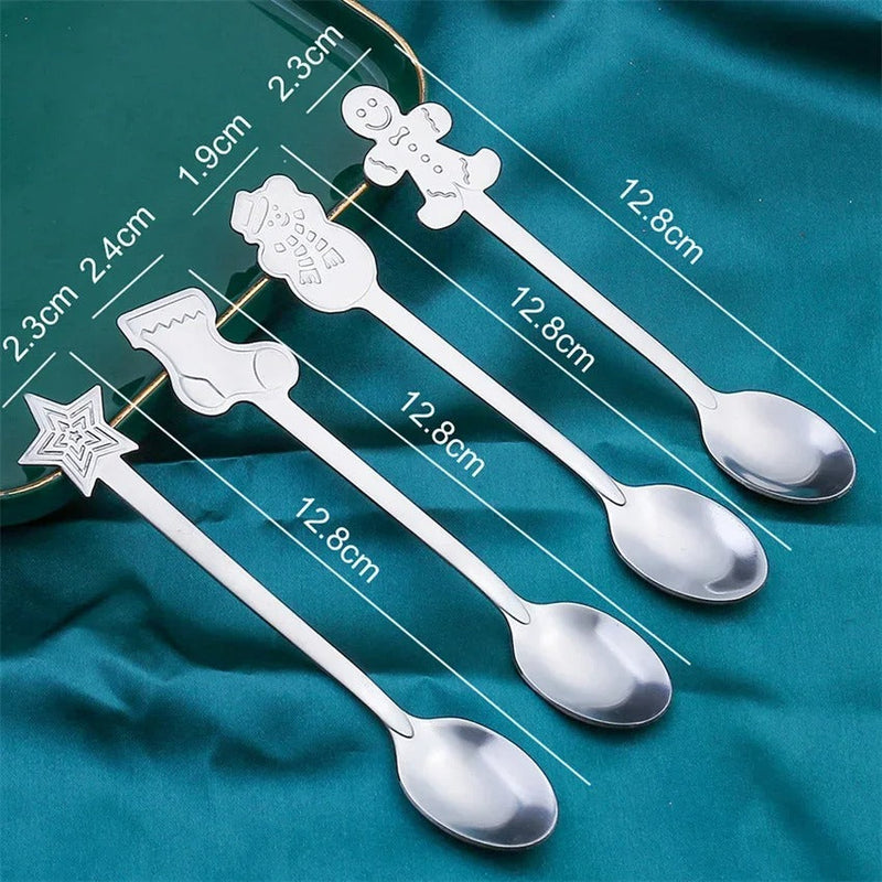 Conjunto Colheres Decorativas de Natal Silver - Casa Farfelle
