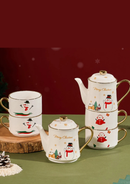Conjunto de Chá Natalino em Cerâmica