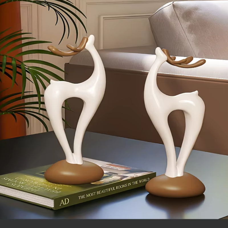 Conjunto de Vasos Criativos Cervo com Pedras Empilhadas para Decoração - Casa Farfelle