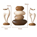 Conjunto de Vasos Criativos Cervo com Pedras Empilhadas para Decoração - Casa Farfelle