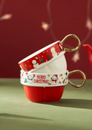 Conjunto Natalino de Bule e Caneca em Cerâmica