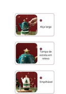 Conjunto Natalino de Bule e Caneca em Cerâmica