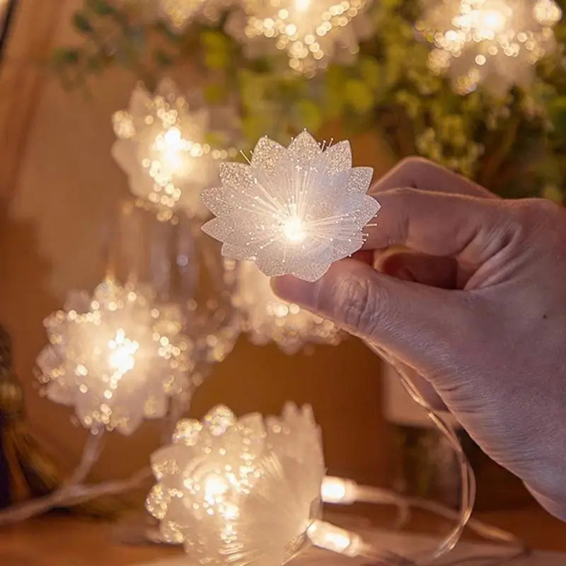 Cordão de Luz Decorativo Natal Flores - Casa Farfelle