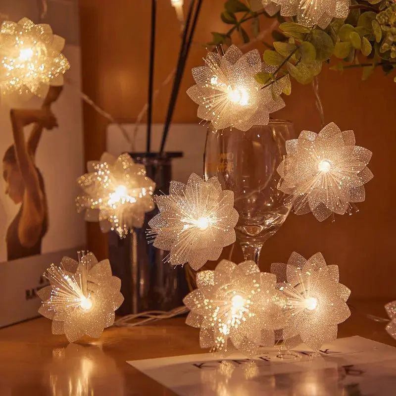 Cordão de Luz Decorativo Natal Flores - Casa Farfelle