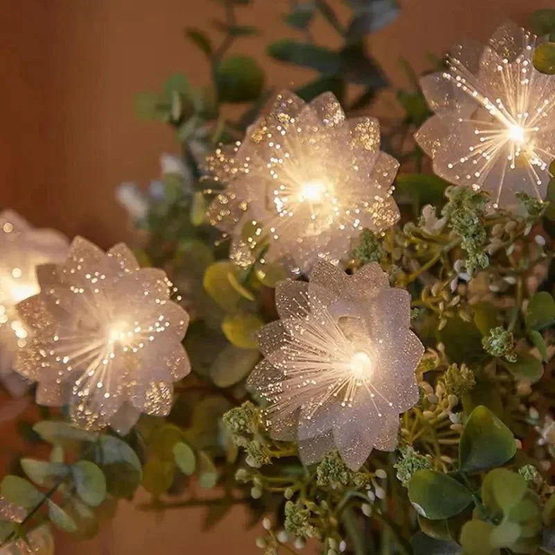 Cordão de Luz Led Decorativo com Flores para Natal Lenogue - Casa Farfelle