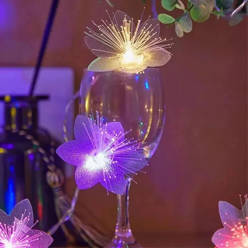 Cordão de Luz Led Decorativo com Flores para Natal Lenogue - Casa Farfelle