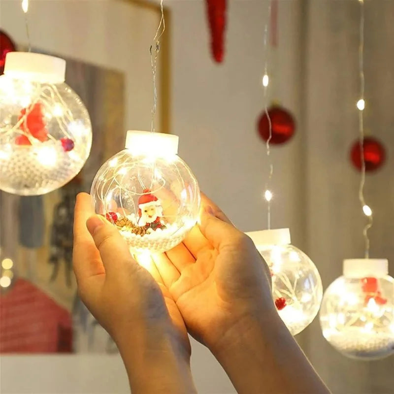 Cordão de Luzes Led Decorativas para Natal com Bolinhas Festivas Lenogue - Casa Farfelle