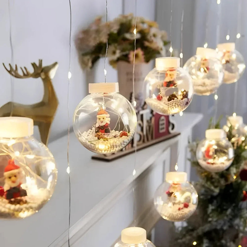 Cordão de Luzes Led Decorativas para Natal com Bolinhas Festivas Lenogue - Casa Farfelle