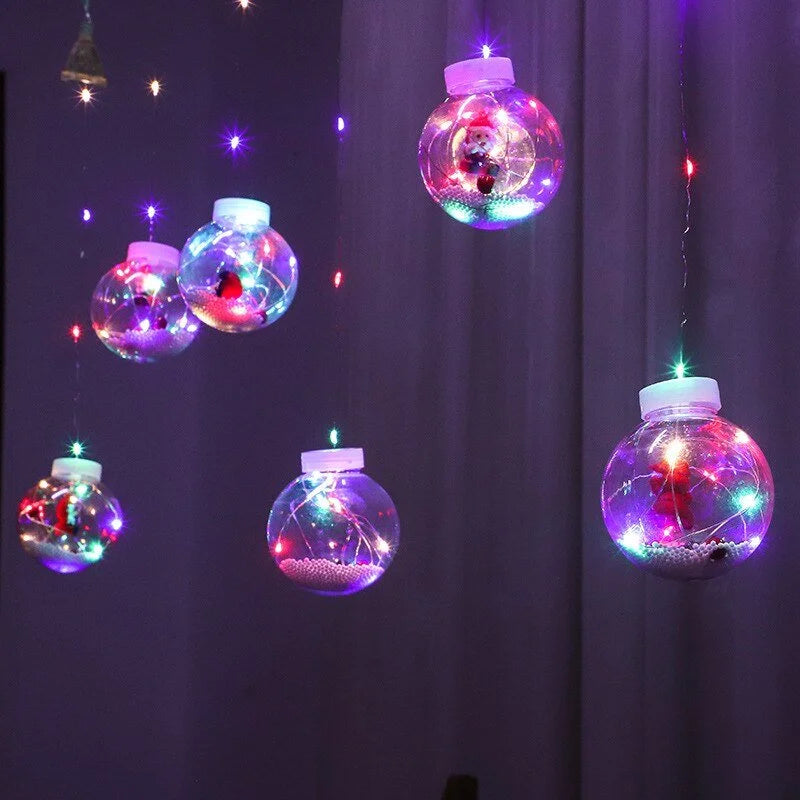 Cordão de Luzes Led Decorativas para Natal com Bolinhas Festivas Lenogue - Casa Farfelle