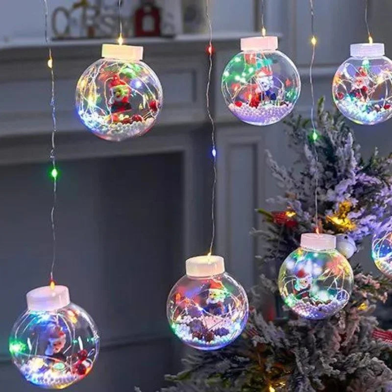 Cordão de Luzes Led Decorativas para Natal com Bolinhas Festivas Lenogue - Casa Farfelle