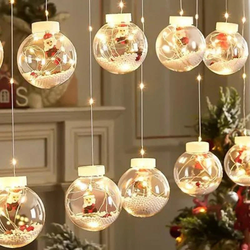 Cordão de Luzes Led Decorativas para Natal com Bolinhas Festivas Lenogue - Casa Farfelle