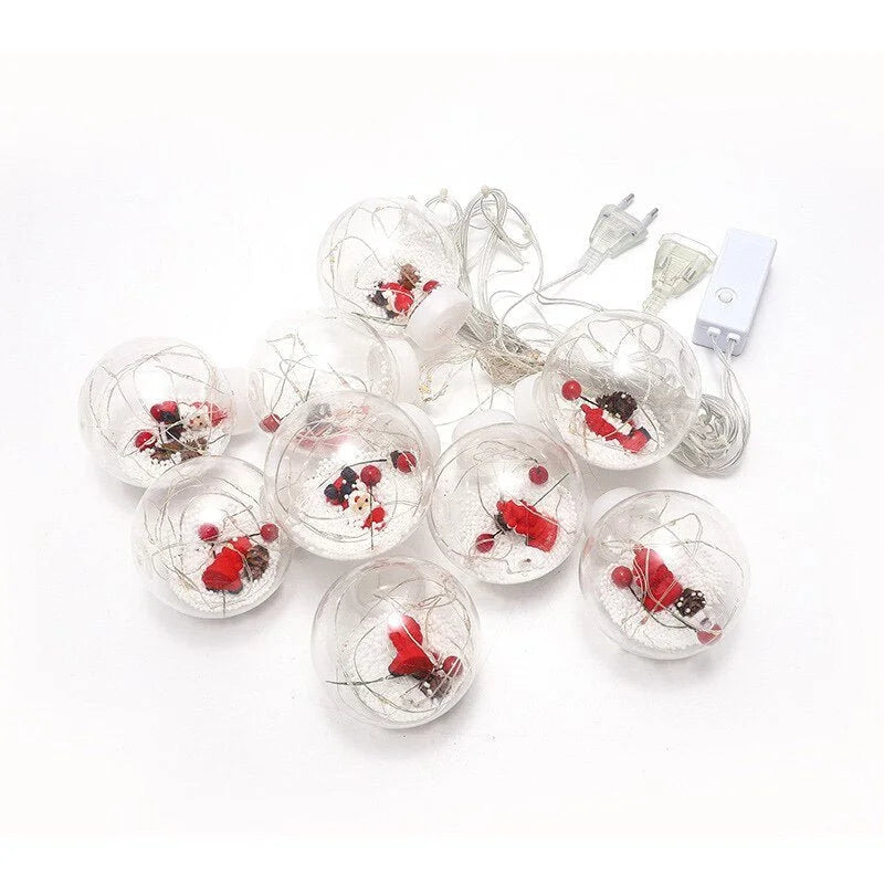 Cordão de Luzes Led Decorativas para Natal com Bolinhas Festivas Lenogue - Casa Farfelle