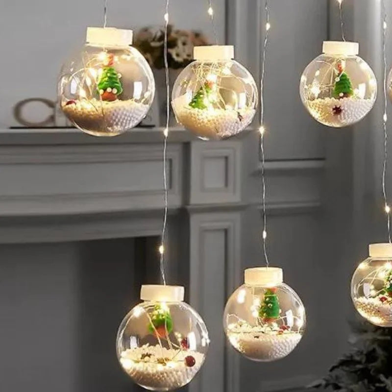 Cordão de Luzes Led Decorativas para Natal com Bolinhas Festivas Lenogue - Casa Farfelle