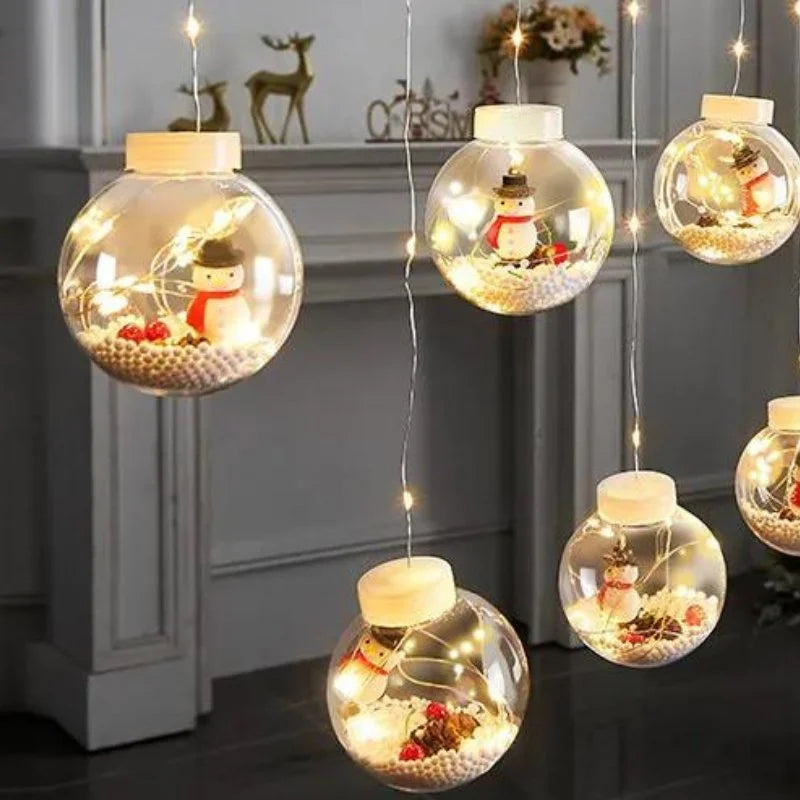 Cordão de Luzes Led Decorativas para Natal com Bolinhas Festivas Lenogue - Casa Farfelle