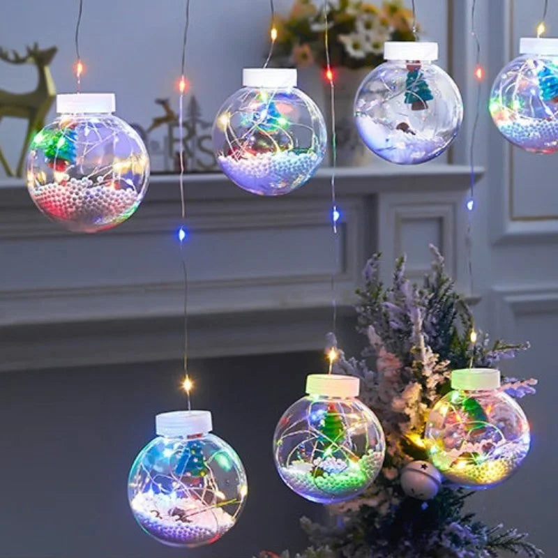 Cordão de Luzes Led Decorativas para Natal com Bolinhas Festivas Lenogue - Casa Farfelle