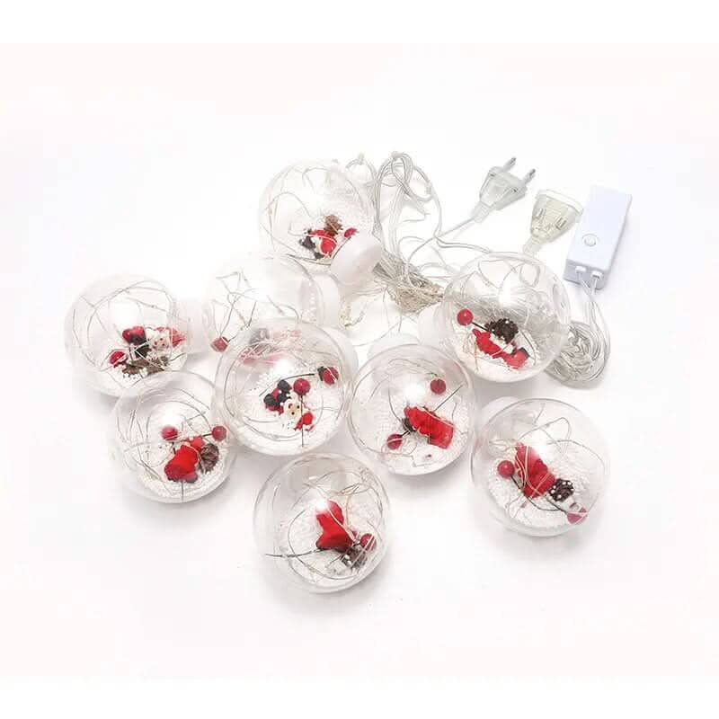 Cortina de Luzes em LED Globos Decoração de Natal Produto de Natal 215 Casa Farfelle 