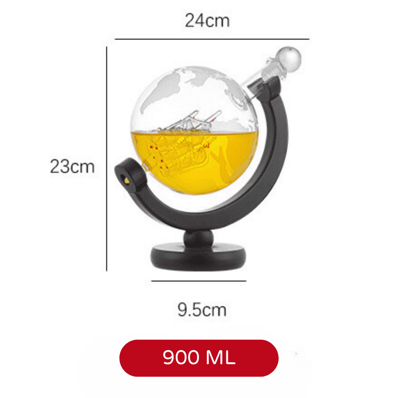 Decanter Whisky Globo Conjunto Recipiente de Vidro Polihousi - Casa Farfelle