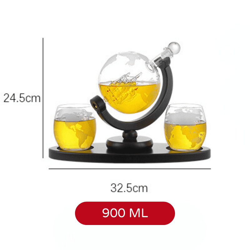 Decanter Whisky Globo Conjunto Recipiente de Vidro Polihousi - Casa Farfelle