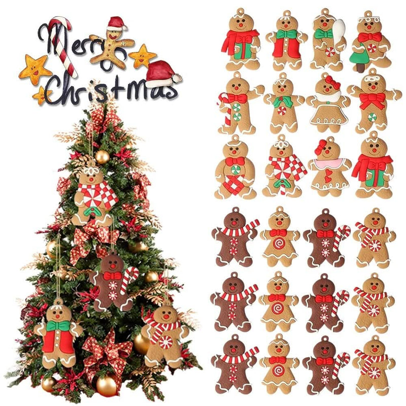 Decoração de árvore de Natal Pingente Gingerbread Man 25 Peças Produto de Natal 213 Casa Farfelle 