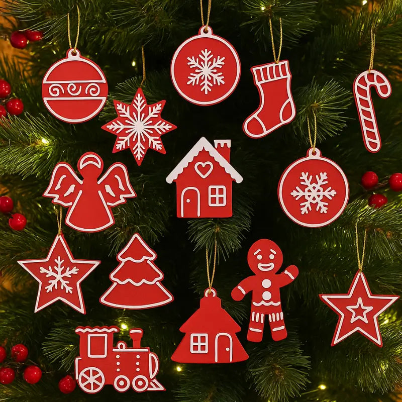 Decoração de Natal 13 peças Enfeites para Árvore - Casa Farfelle