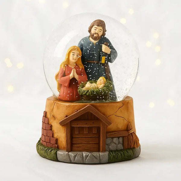 Decoração de Natal Globo de Vidro Sagrada Família - Casa Farfelle