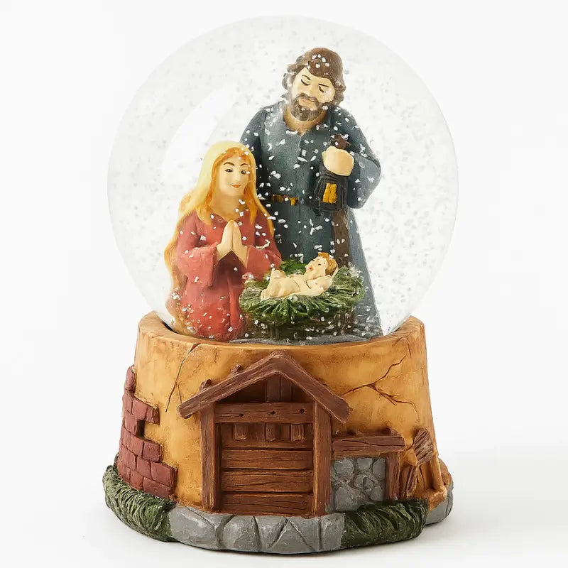Decoração de Natal Globo de Vidro Sagrada Família - Casa Farfelle