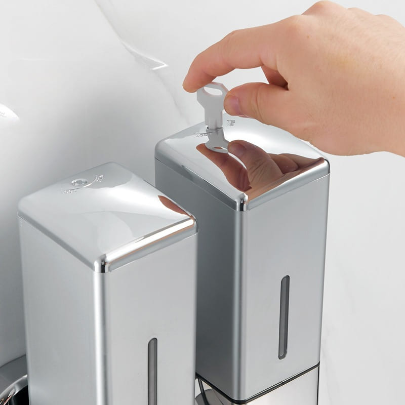 Dispenser de Sabonete Líquido Shampoo Condicionador Quadrado Polihousi - Casa Farfelle