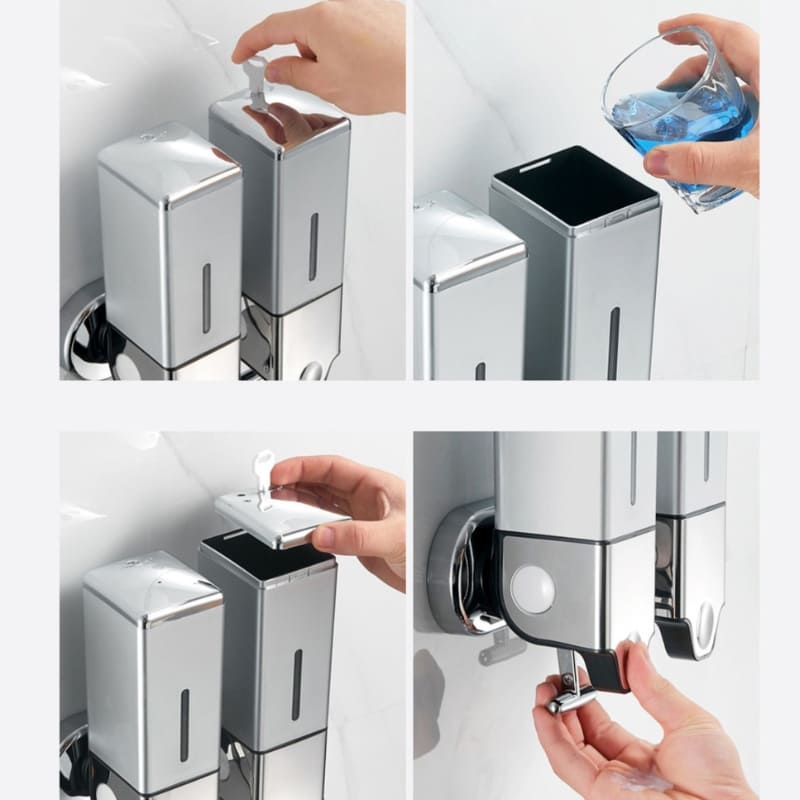 Dispenser de Sabonete Líquido Shampoo Condicionador Quadrado Polihousi - Casa Farfelle