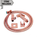 Ducha Higiênica De Banheiro Luxo Quadrada Metal Rose Gold - Casa Farfelle