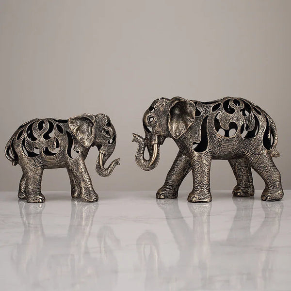 Elefante Decorativo Oco em Resina - Estilo Retro - Casa Farfelle