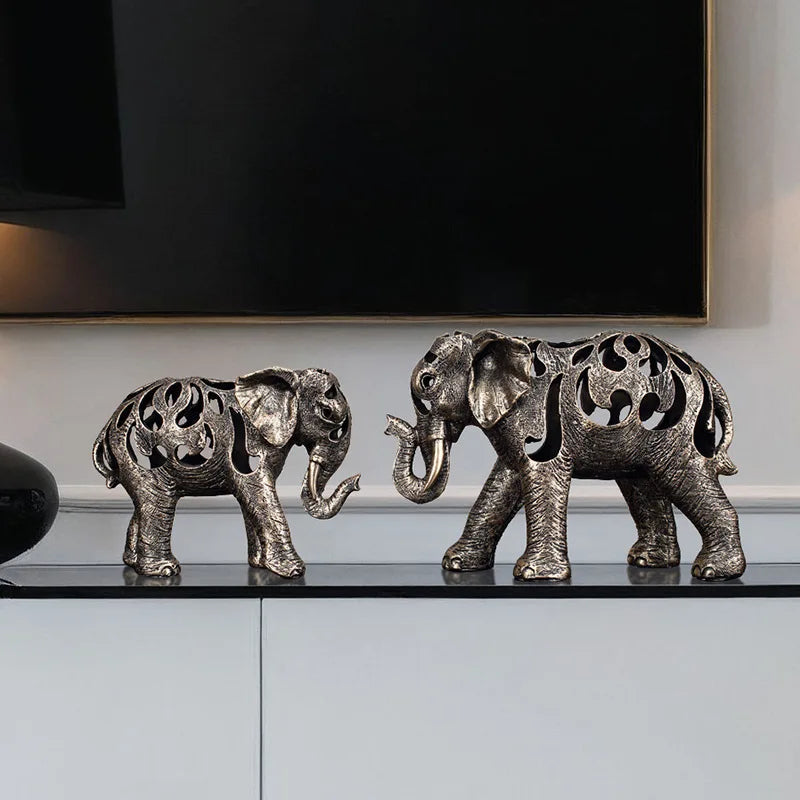 Elefante Decorativo Oco em Resina - Estilo Retro - Casa Farfelle