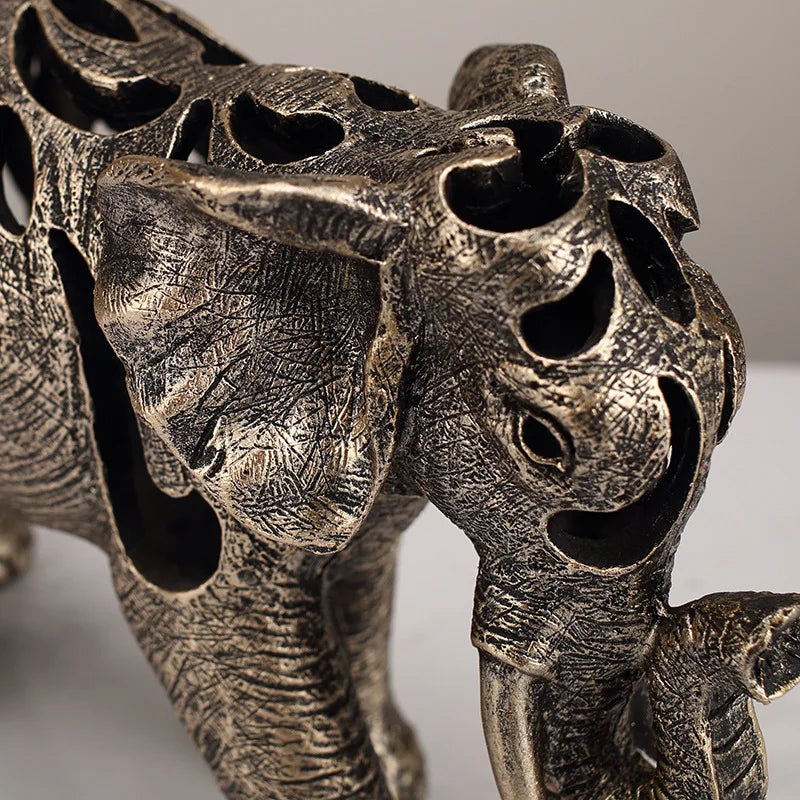Elefante Decorativo Oco em Resina - Estilo Retro - Casa Farfelle