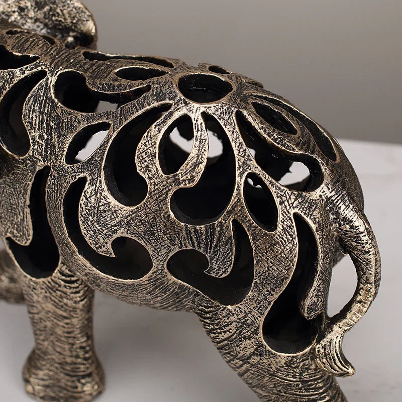 Elefante Decorativo Oco em Resina - Estilo Retro - Casa Farfelle