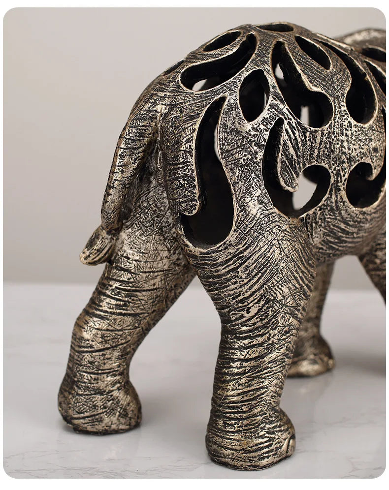 Elefante Decorativo Oco em Resina - Estilo Retro - Casa Farfelle