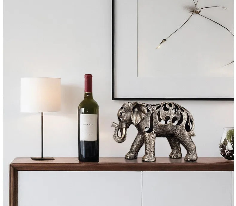 Elefante Decorativo Oco em Resina - Estilo Retro - Casa Farfelle