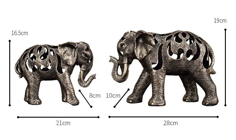 Elefante Decorativo Oco em Resina - Estilo Retro - Casa Farfelle