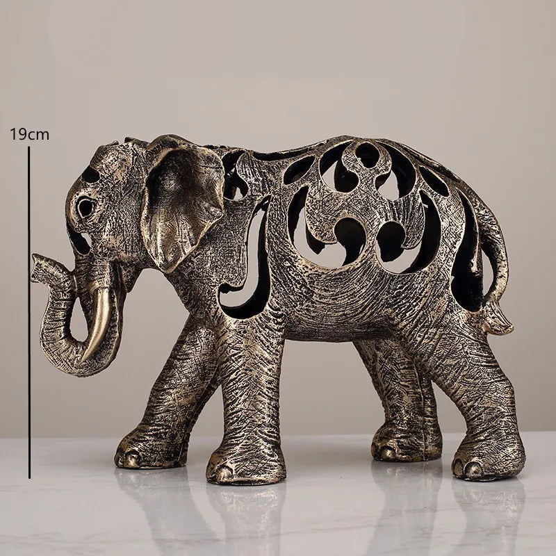 Elefante Decorativo Oco em Resina - Estilo Retro - Casa Farfelle