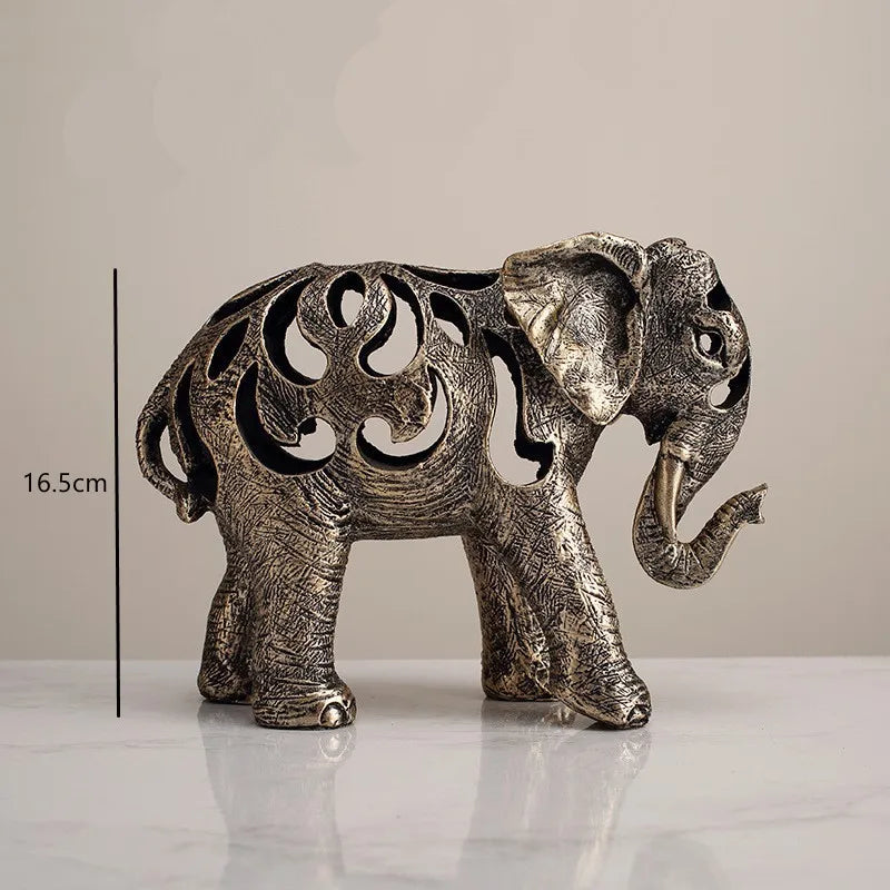 Elefante Decorativo Oco em Resina - Estilo Retro - Casa Farfelle