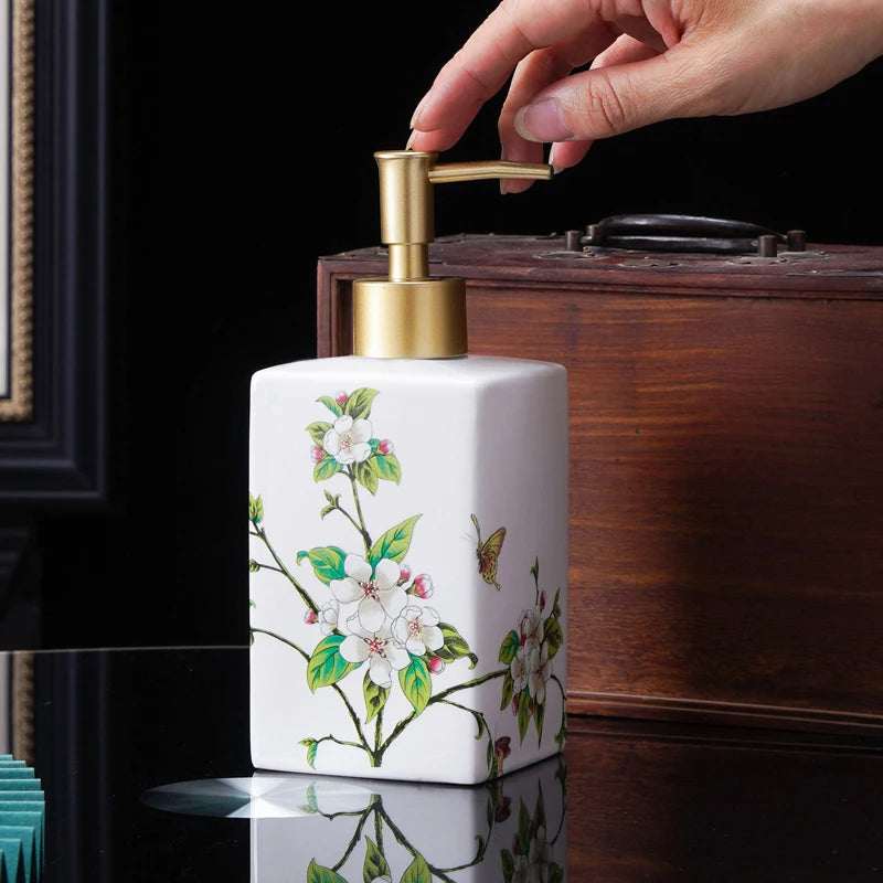 Elegante Dispensador de Sabão Cerâmico 450ml - Casa Farfelle