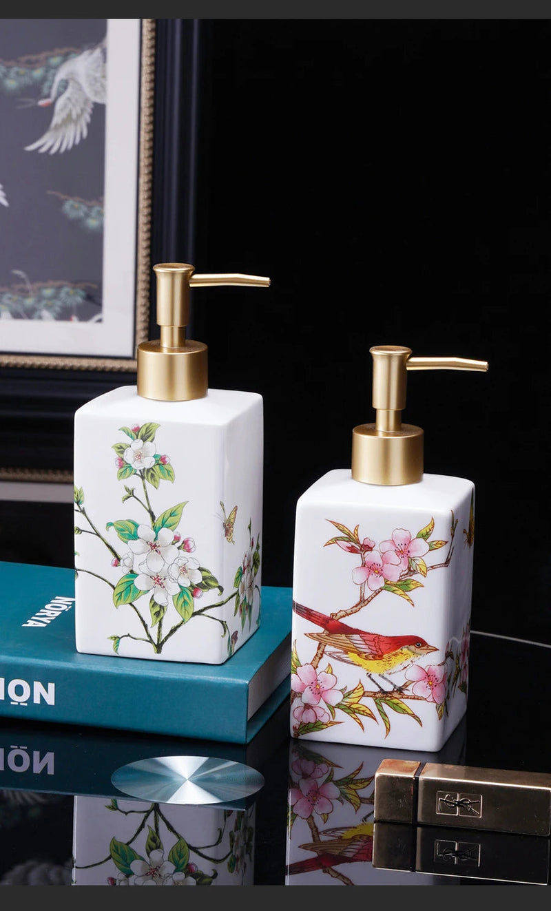 Elegante Dispensador de Sabão Cerâmico 450ml - Casa Farfelle