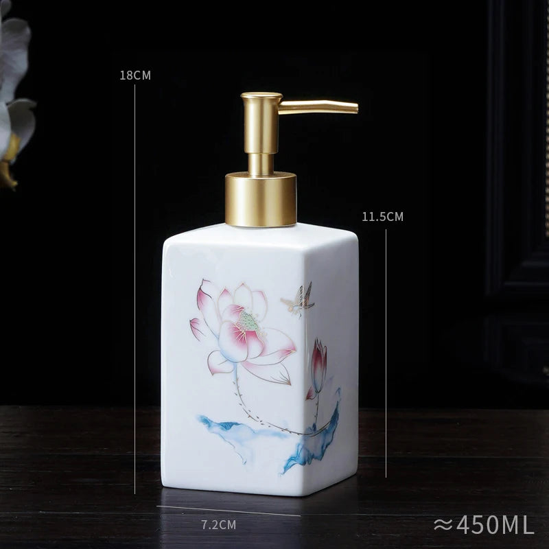 Elegante Dispensador de Sabão Cerâmico 450ml - Casa Farfelle