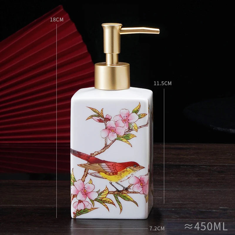 Elegante Dispensador de Sabão Cerâmico 450ml - Casa Farfelle