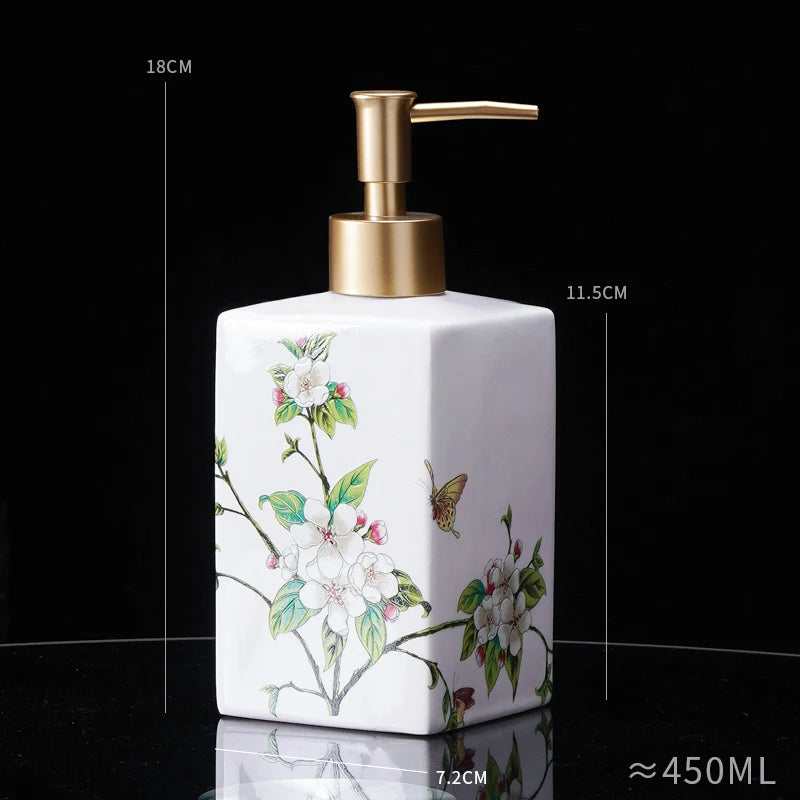 Elegante Dispensador de Sabão Cerâmico 450ml - Casa Farfelle
