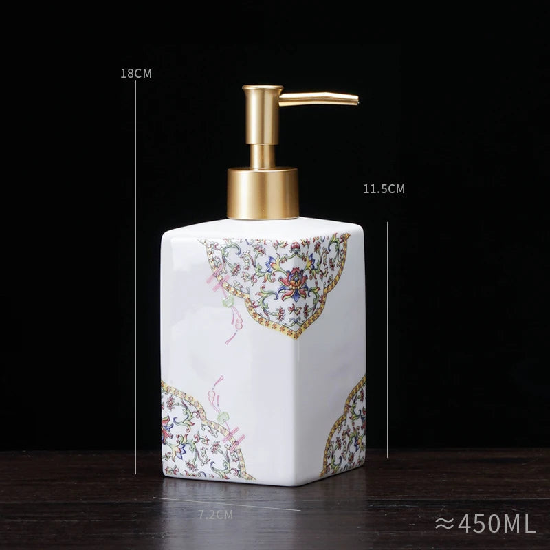 Elegante Dispensador de Sabão Cerâmico 450ml - Casa Farfelle